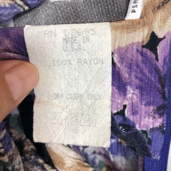 Petite Sophisticate Purple and Brown Floral Midi Dress Crew neck and zipper back - Picture 9 of 13